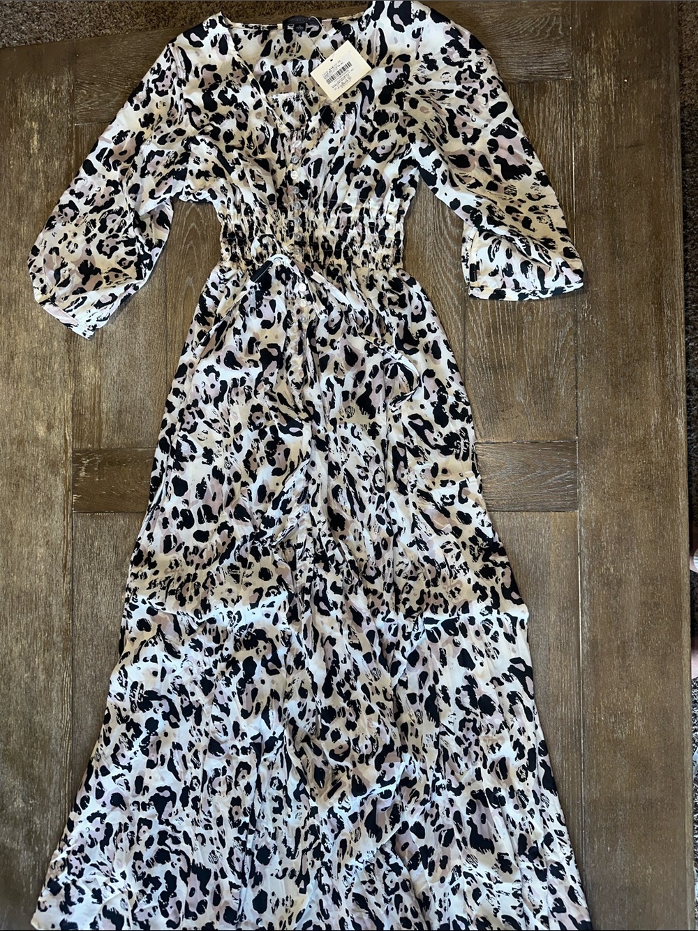 HAODUOYI Leopard Print Maxi Swim Cover Up Dress XL NWT Beach Resort Wear